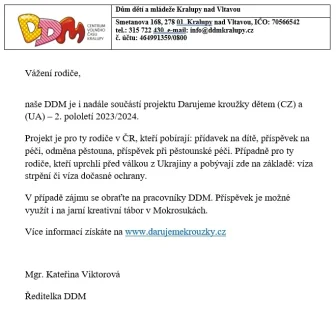 Darujeme kroužky dětem